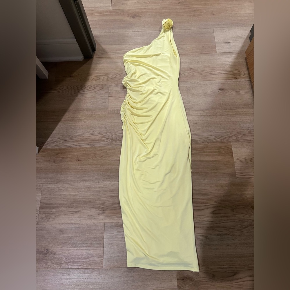FORE asymmetric rose dress